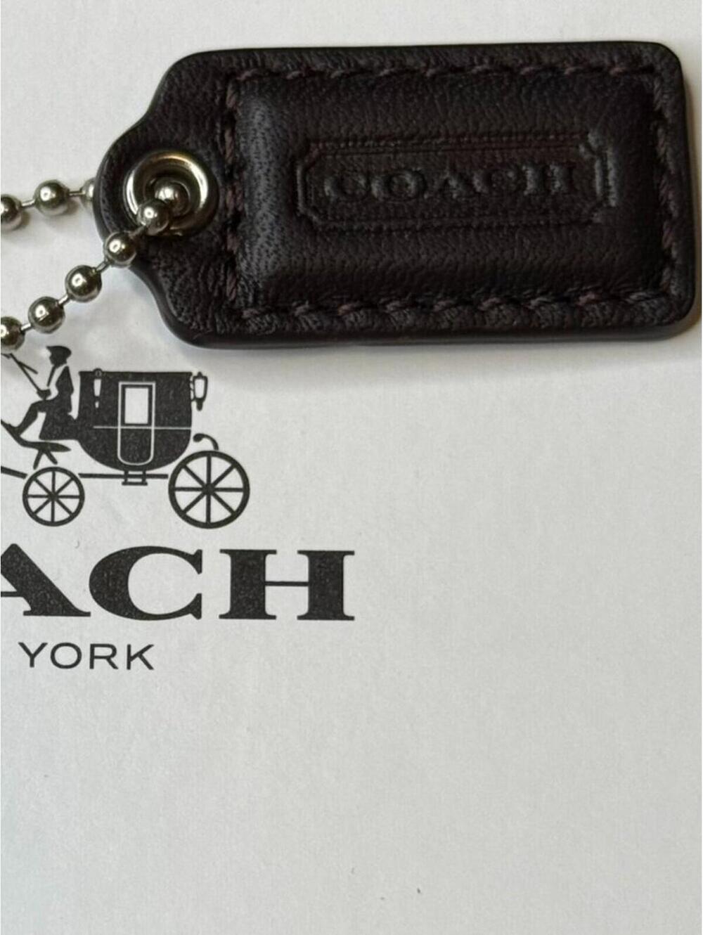 Coach Leather Hangtag Dark Brown (1.5")